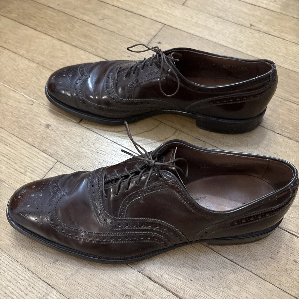 Allen Edmonds McAllister Oxford Size 11 B Oxblood Wingtip Burgundy Dress Shoe